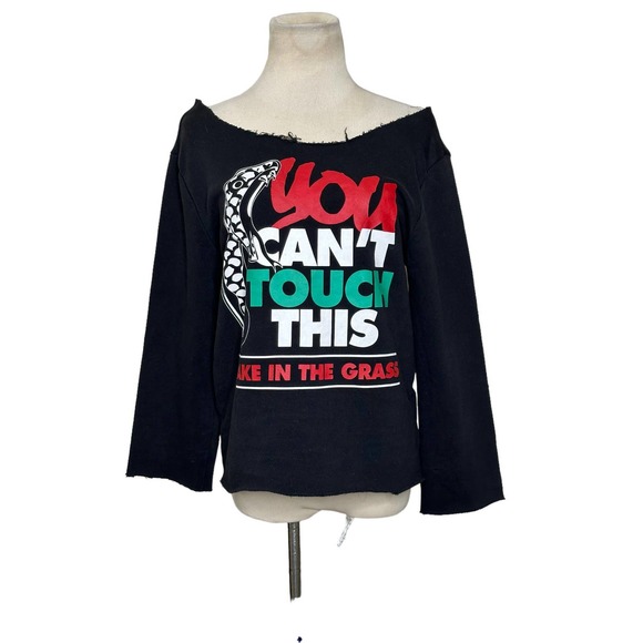 H&M You Can't Touch This Off The Shoulder Sweatshirt Top size M - Picture 6 of 8